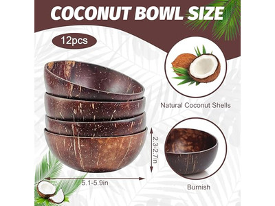 生地ボウル ココナッツシェル ロゴ 手作り 木製 田舎風 木製ツールトレイ